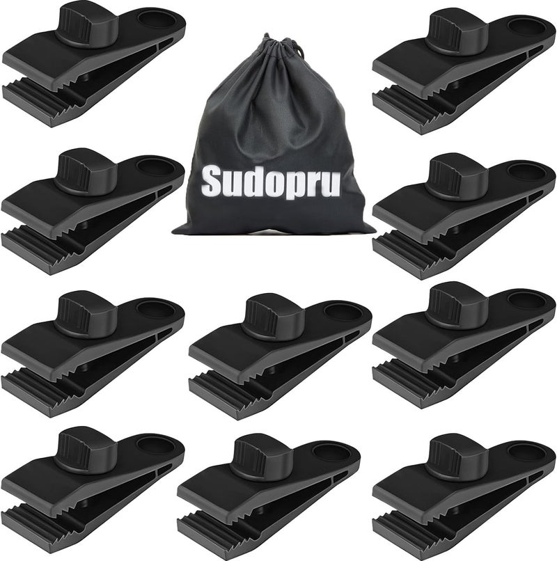 Sudopru Tarp Clips Heavy Duty Lock Grip, 20 Pcs Tarp Clamps, Pool Cover Clips, Shark Tent Fasteners Holder for Camping, Awnings, Car Cover,Pool Cover,Boat Cover (10 Clips+1 Bag) - Image 1